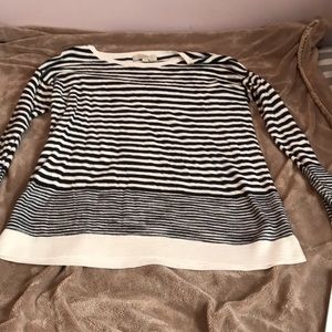 loft size medium navy blue/cream stripe sweater